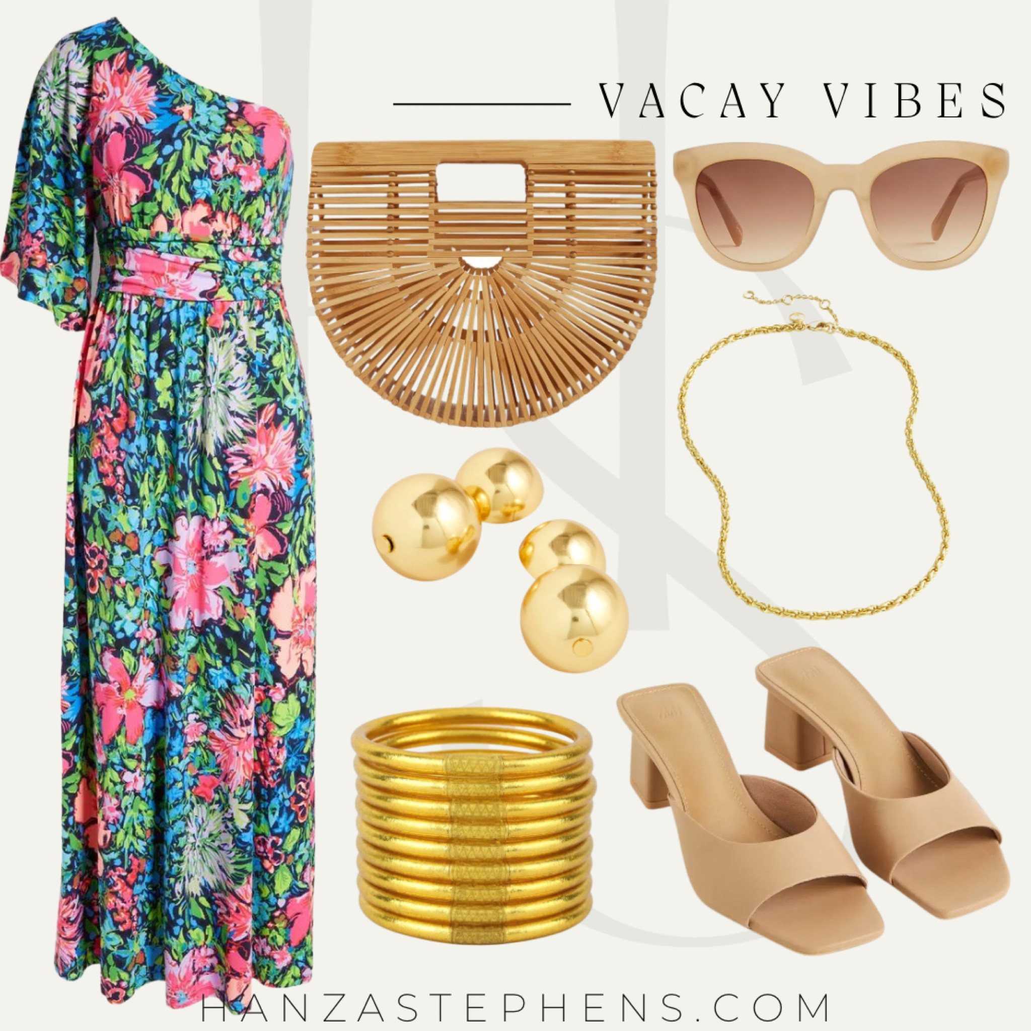 A vibrant one shoulder maxi with alllll the luxe summer accessories 

#LTKshoecrush #LTKSeasonal #LTKstyletip