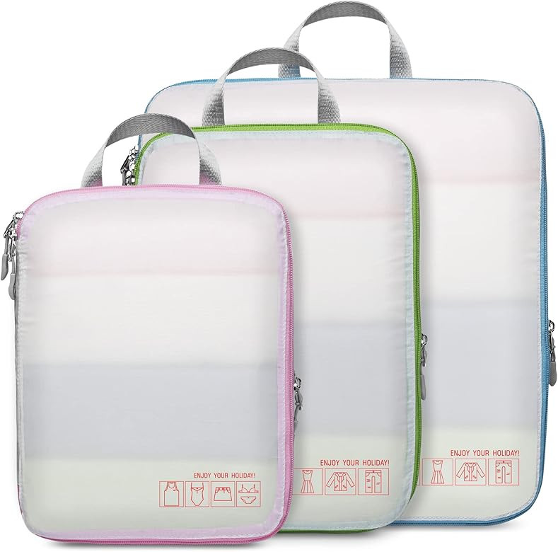 Compression Packing Cubes for Travel, Cambond Luggage Organizers Compression Cubes for Suitcases | Amazon (US)
