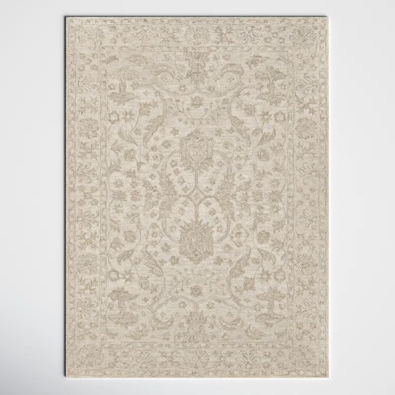 Cece Hand Tufted Wool Beige Rug | Wayfair North America