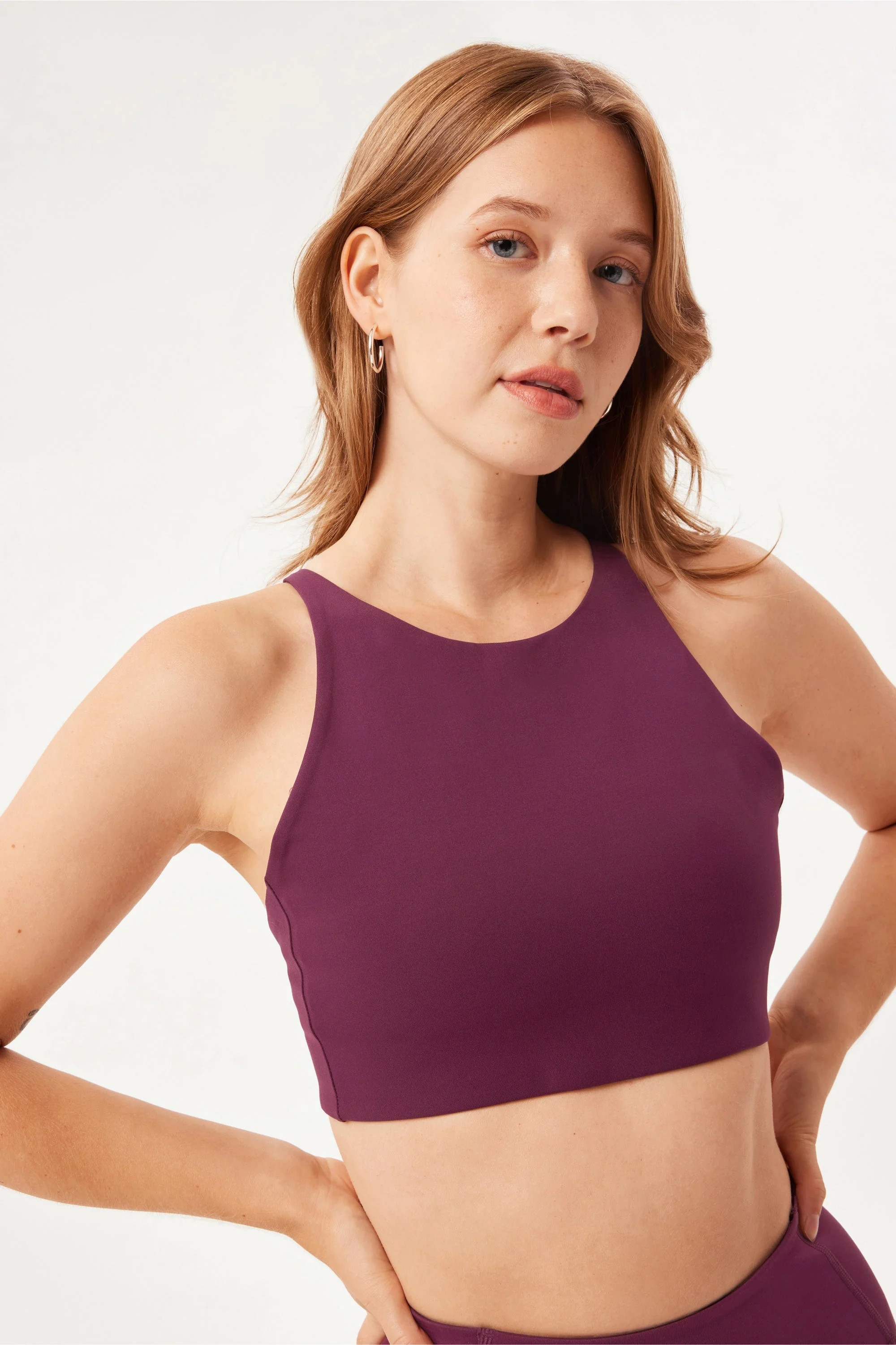 Plum Topanga Halter Bra | Girlfriend Collective