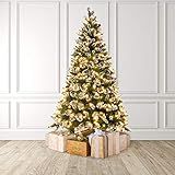 MARTHA STEWART Snow Frosted Tip Pre-Lit Artificial Christmas Tree, 9 Feet, Clear White Lights | Amazon (US)