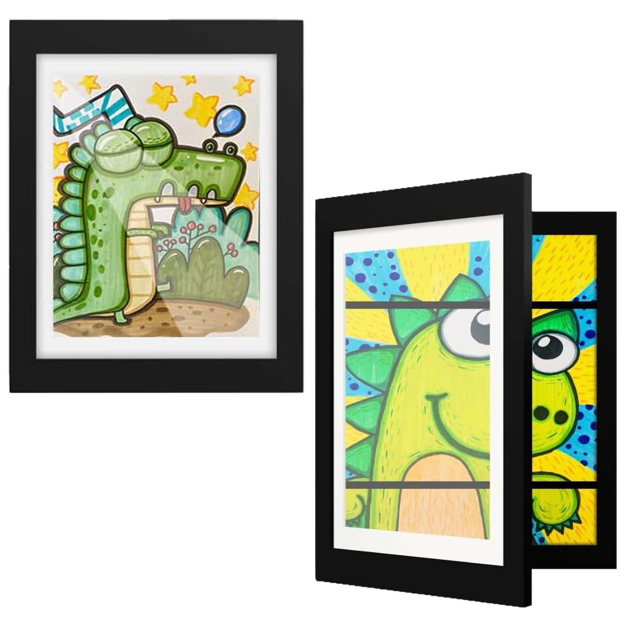 2 Pack Kids Artwork Frame Changeable, 8.5x11 Letter Size, Magnetic Front Opening Holds 100 Drawin... | Amazon (US)