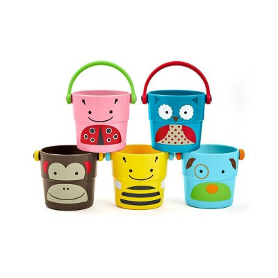 Skip Hop Zoo Stack & Pour Buckets Bath Toys - 5pc - Existing Characters | Target