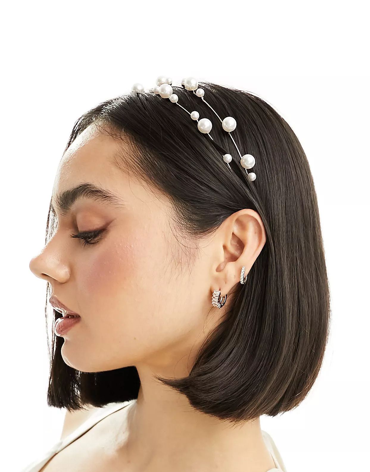 ASOS DESIGN headband with multirow pearl and wire design | ASOS (Global)