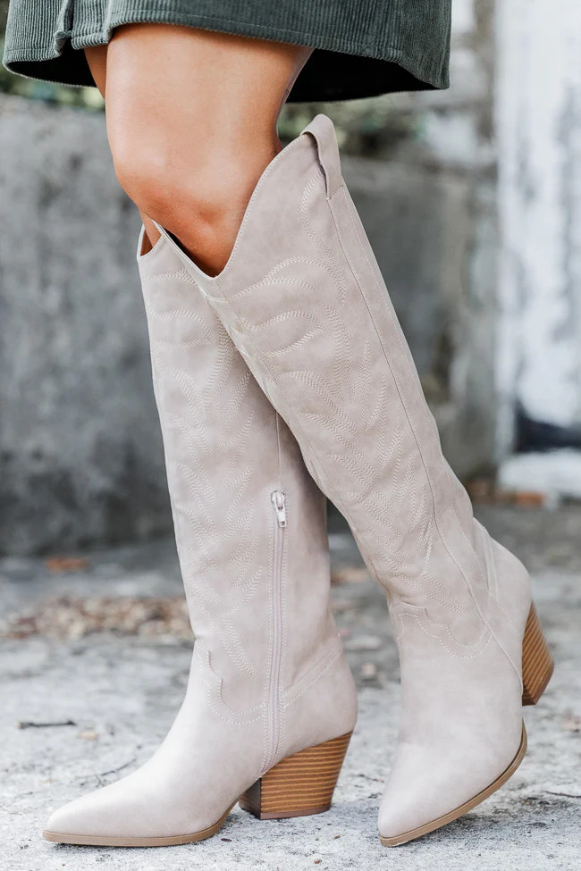 Shania Tan Tall Cowboy Boot | Pink Lily