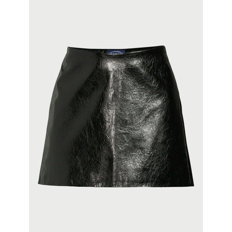 Scoop Women's Faux Leather Mini Skirt, Sizes 0-18 | Walmart (US)