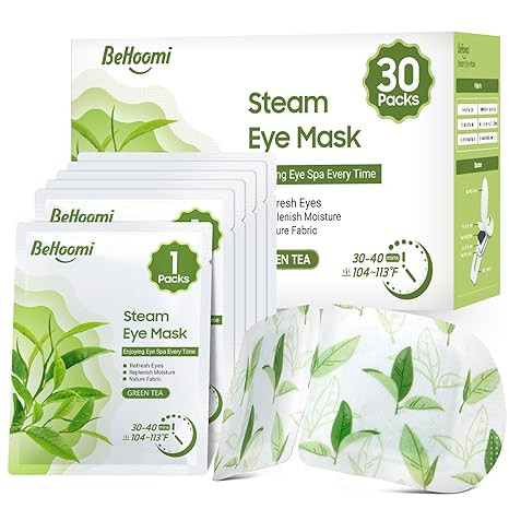 BeHoomi 30Packs Steam Eye Mask, Heated Eye Mask Warm Compress for Eyes, Self Heating Disposable S... | Amazon (US)