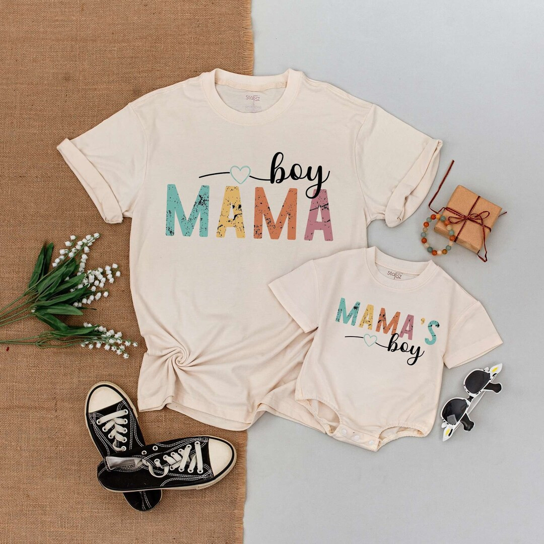 Mama and Mama's Boy Shirt, Mommy and Me Outfits, Mama Mini Matching Shirt, Baby Boy Romper, Mothe... | Etsy (US)
