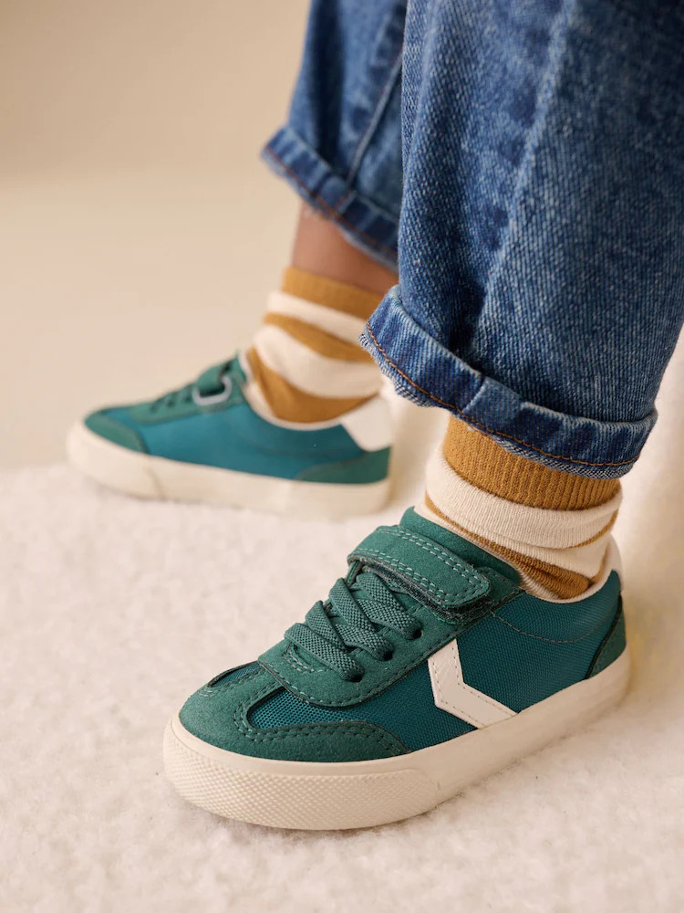 Dark Teal Standard Fit (F) Touch Fastening Elastic Lace Trainers | Next US