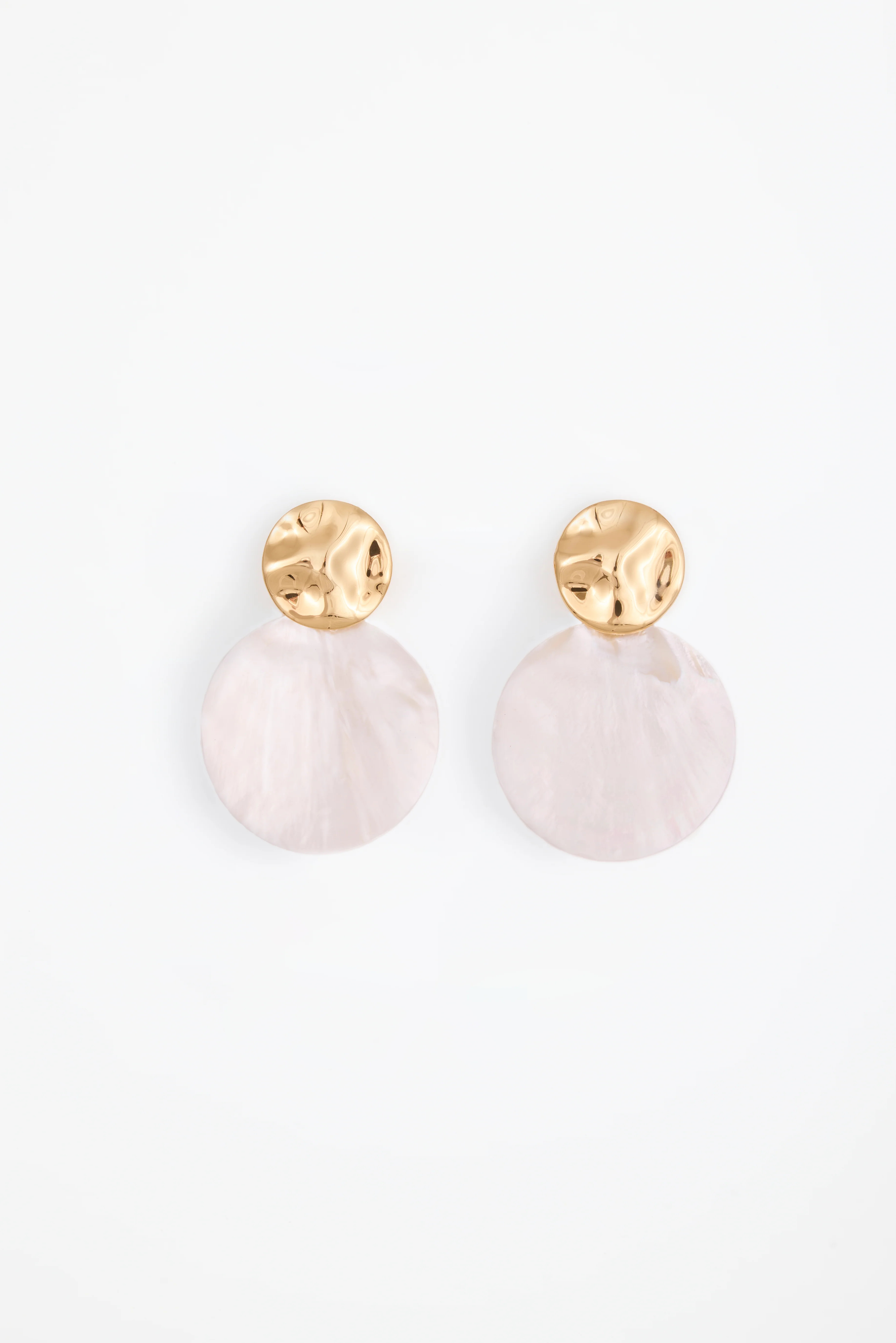 Shell Disc Earring (Gold/Shell) | SAME