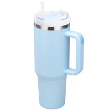 pc oz Insulated Tumbler Cup With Handle Straw Misty Blue | SHEIN