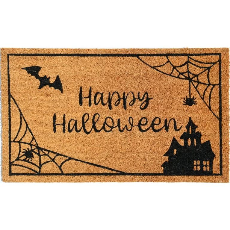 Halloween Haunted House Outdoor Coir Mat, by Way To Celebrate - Walmart.com | Walmart (US)