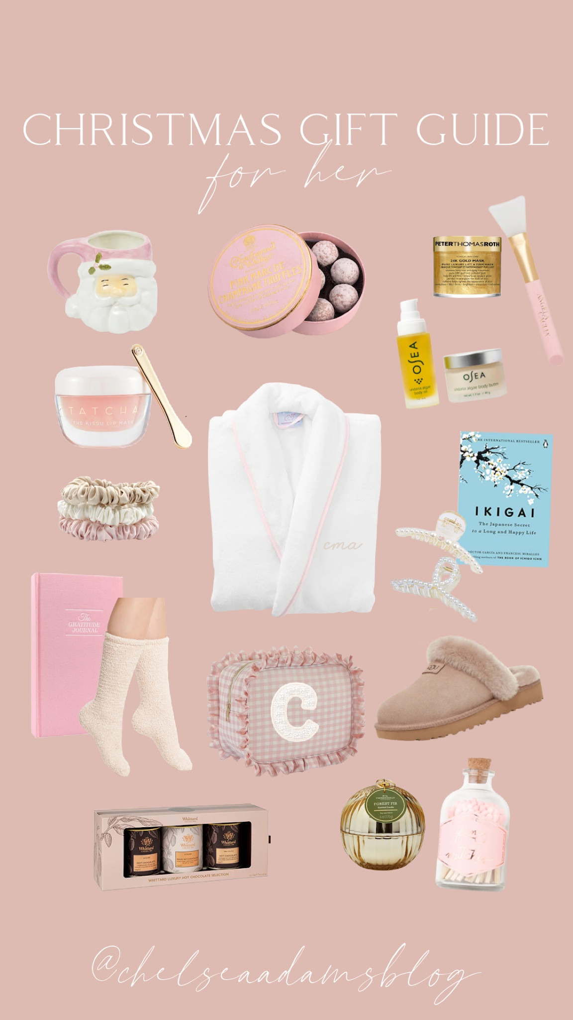 Christmas gift guide for her
the barefoot dreams socks are always on my list!! ugg or k newberger cannot compete ✋🏻
I have the pottery barn resort waffle robe with cerulean embroidery…i wear it every single day lol worth EVERY penny!!
Also loving the ikigai book and the osea body butter
Gift under $50
Gift under $25
Gift under $100


#LTKunder50 #LTKunder100 #LTKGiftGuide