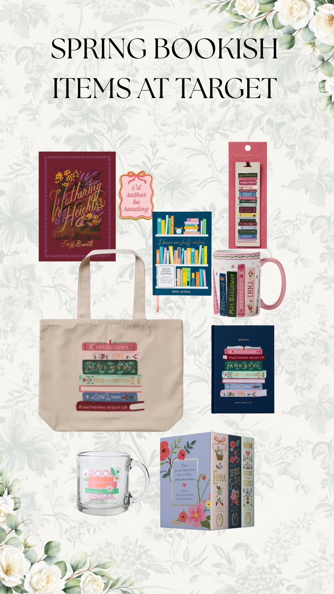 new spring book themed items at @target loving the new collection. 📚🌼 #target #targetfinds #books #booklover #wutheringheights