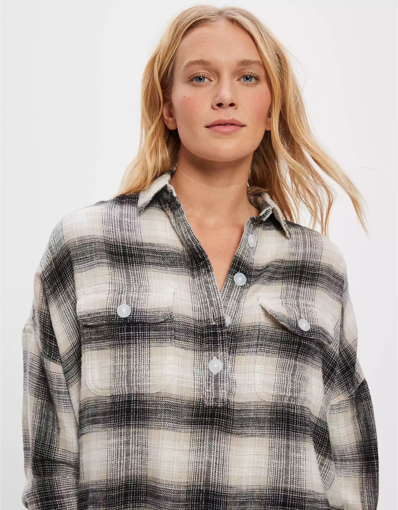 AE Oversized Pullover Flannel | American Eagle Outfitters (US & CA)