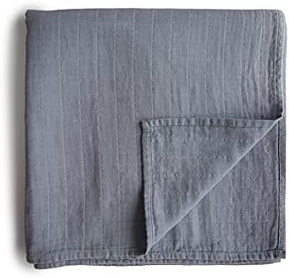 mushie Muslin Baby Swaddle Blanket | 100% Organic Cotton (Tradewinds) | Amazon (US)