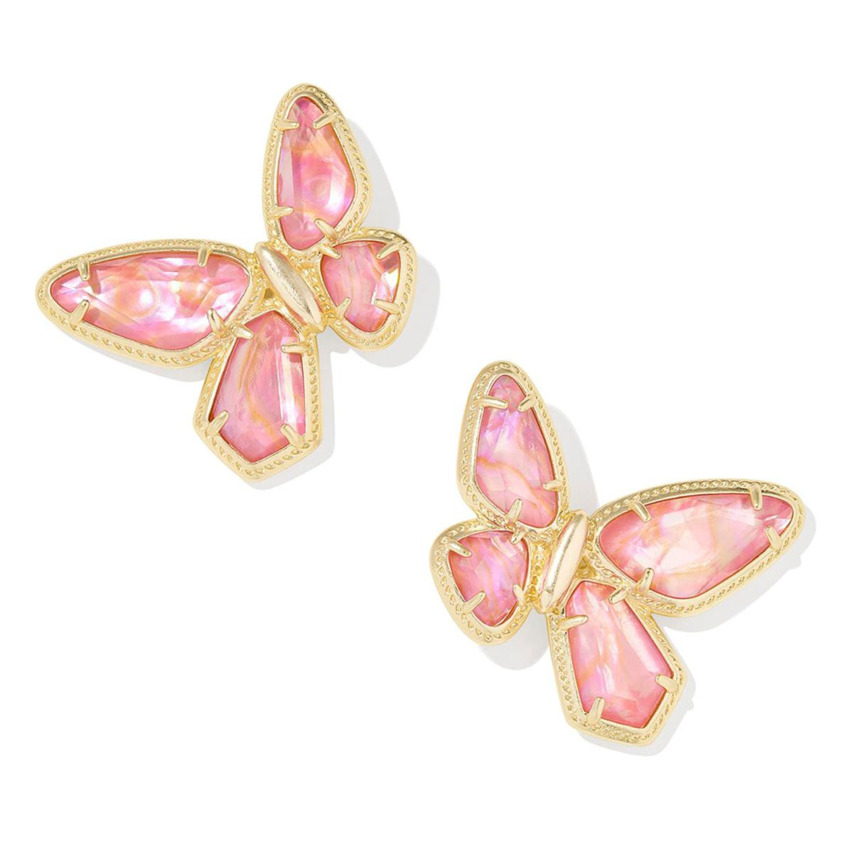 Kendra Scott x Dolly Parton Butterfly Pink Stud Earrings | HSN