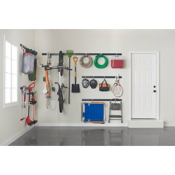 Rubbermaid FastTrack Garage 24-Piece Black Steel Multipurpose Storage Rail System | Lowe's