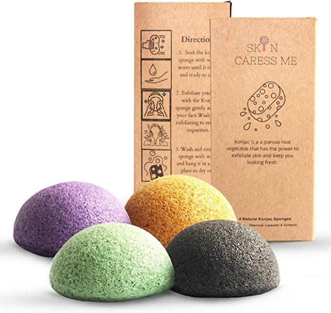 Organic Natural Facial Konjac Sponge and Face Scrubber - Buff Puff for Gentle Face Exfoliation De... | Amazon (US)