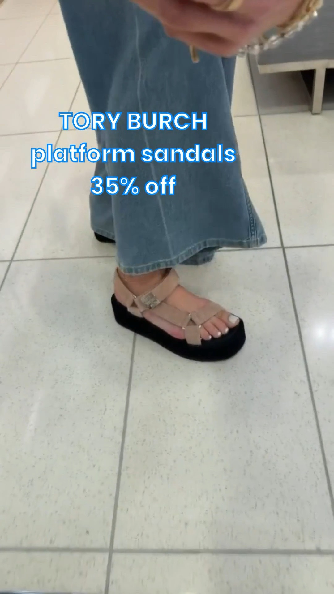 Tory Burch platform sandals on sale 35% off, Spanx denim set, discount code ANNAMXSPANX.

tory burch sale, suede platform sandals, all denim outfit, denim top, shopping outfit, annabrstyle

#LTKSaleAlert
