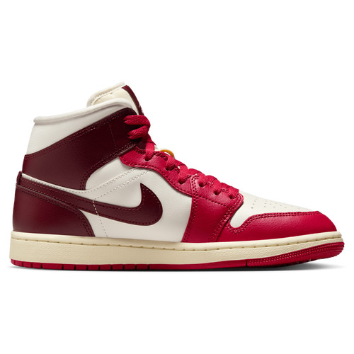 Jordan Womens Jordan AJ 1 Mid - Womens Basketball Shoes Dark Team Red/Sail/Coconut Milk Size 5.0 | Champs Sports