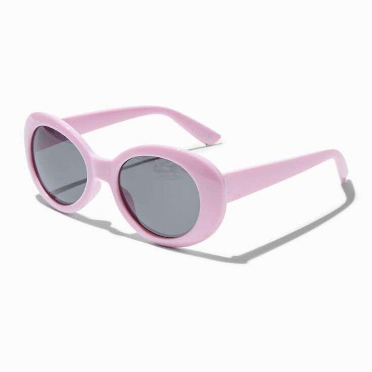 Chunky Blush Pink Mod Sunglasses | Claire's (US)