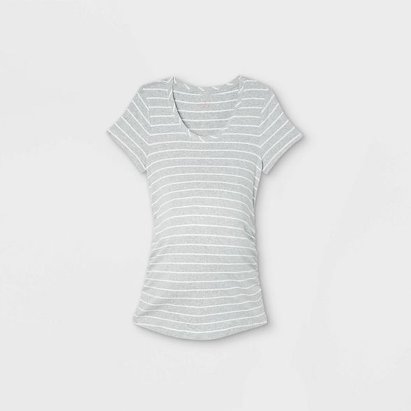 Short Sleeve Scoop Neck Side Shirred Maternity T-Shirt - Isabel Maternity by Ingrid & Isabel™ | Target