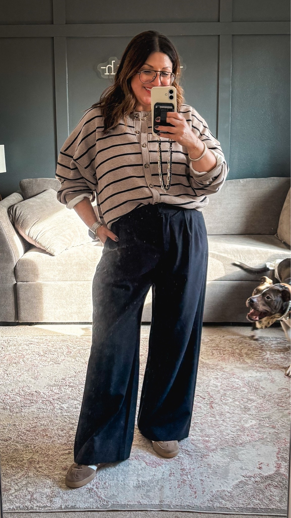 A&F cardi - XL
A&F Sloane Trousers - 33
Adidas sambas

#LTKSaleAlert #LTKOver40 #LTKMidsize