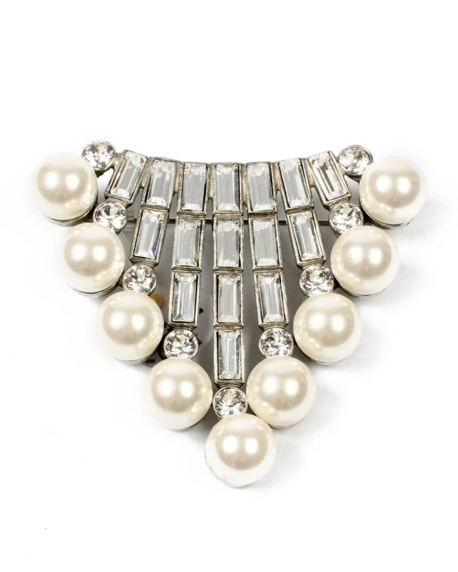 Ben-Amun Crystal Baguette & Pearly Brooch | Neiman Marcus