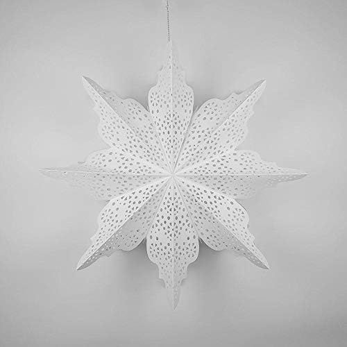 Quasimoon Pizzelle Paper Star Lantern (29-Inch, White, Holiday Moroccan Snowflake Design) - Great... | Amazon (US)