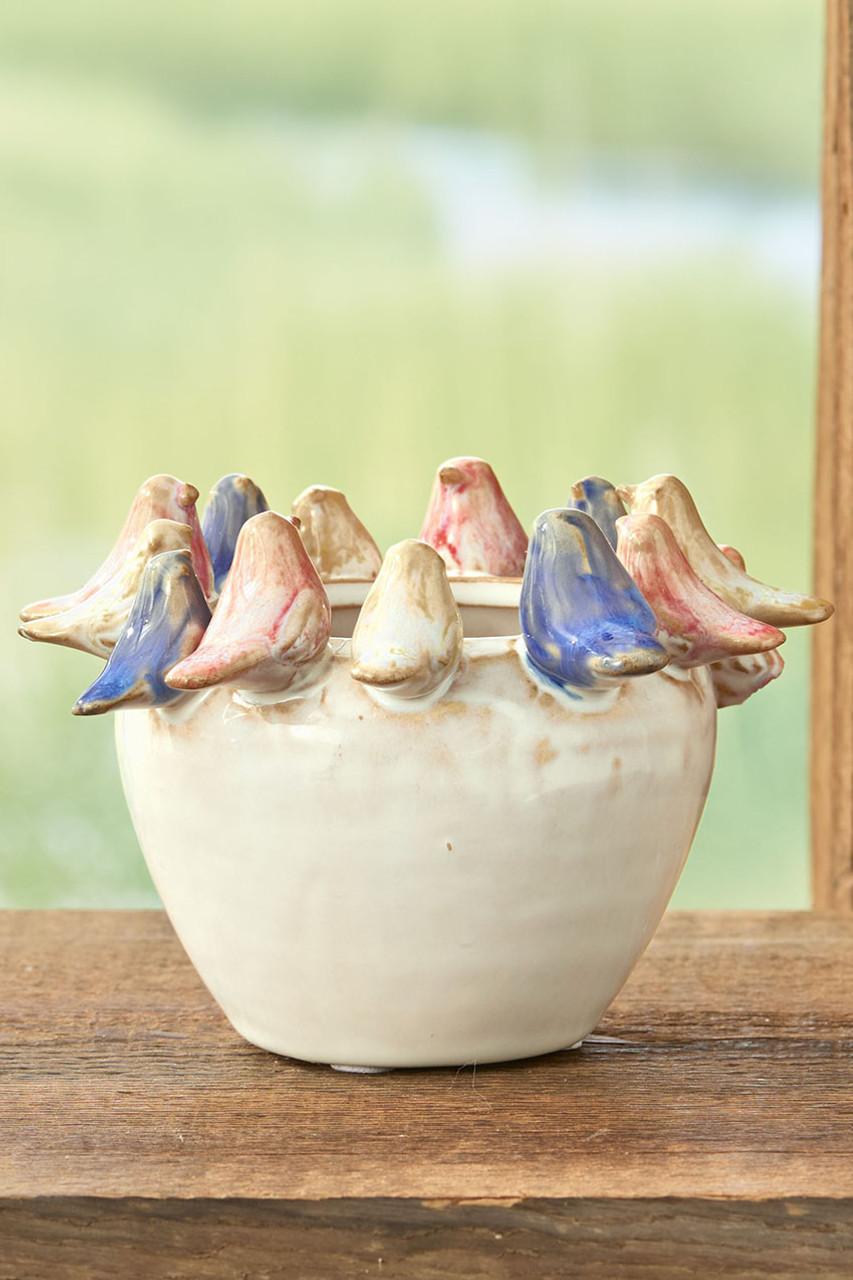 Small Perched Birds Planter | Coldwater Creek