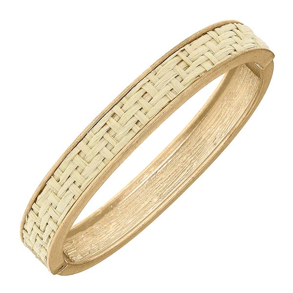 Danielle Raffia Hinge Bangle in Natural | CANVAS