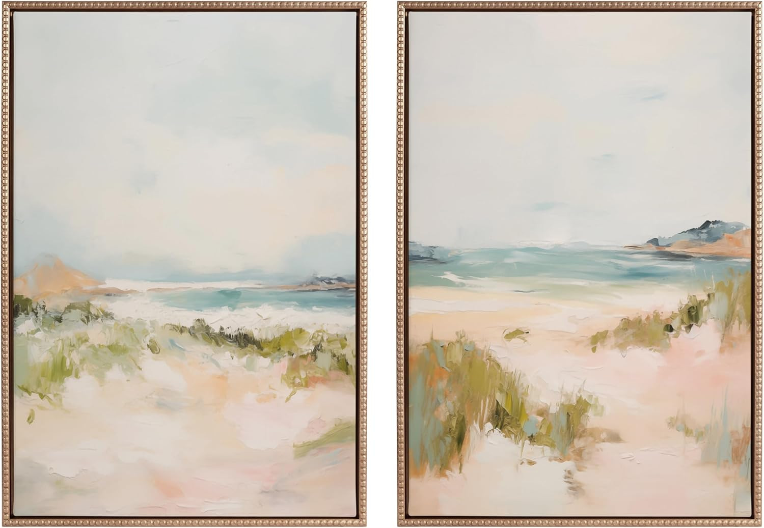 Amazon.com: Kate and Laurel Sylvie Beaded Tranquil Landscape III and V Vintage Framed Canvas Wall... | Amazon (US)