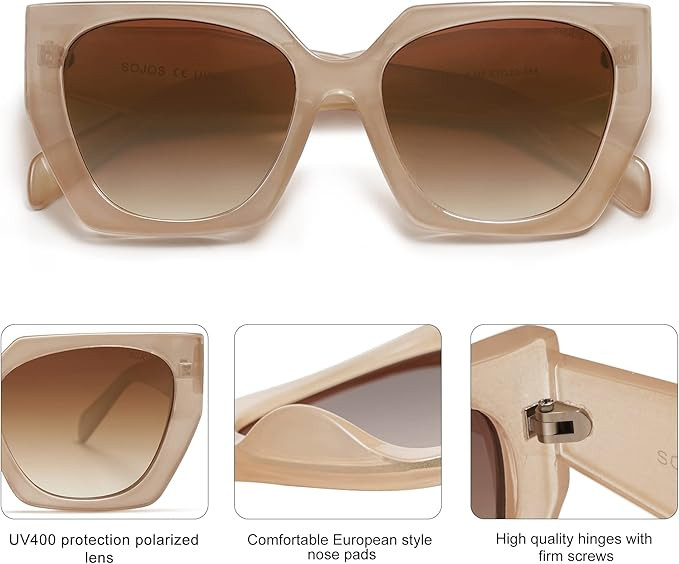 SOJOS Big Trendy Polarized Sunglasses Womens Oversized Cateye Sunnies Lentes De Sol Para Mujer SJ... | Amazon (US)