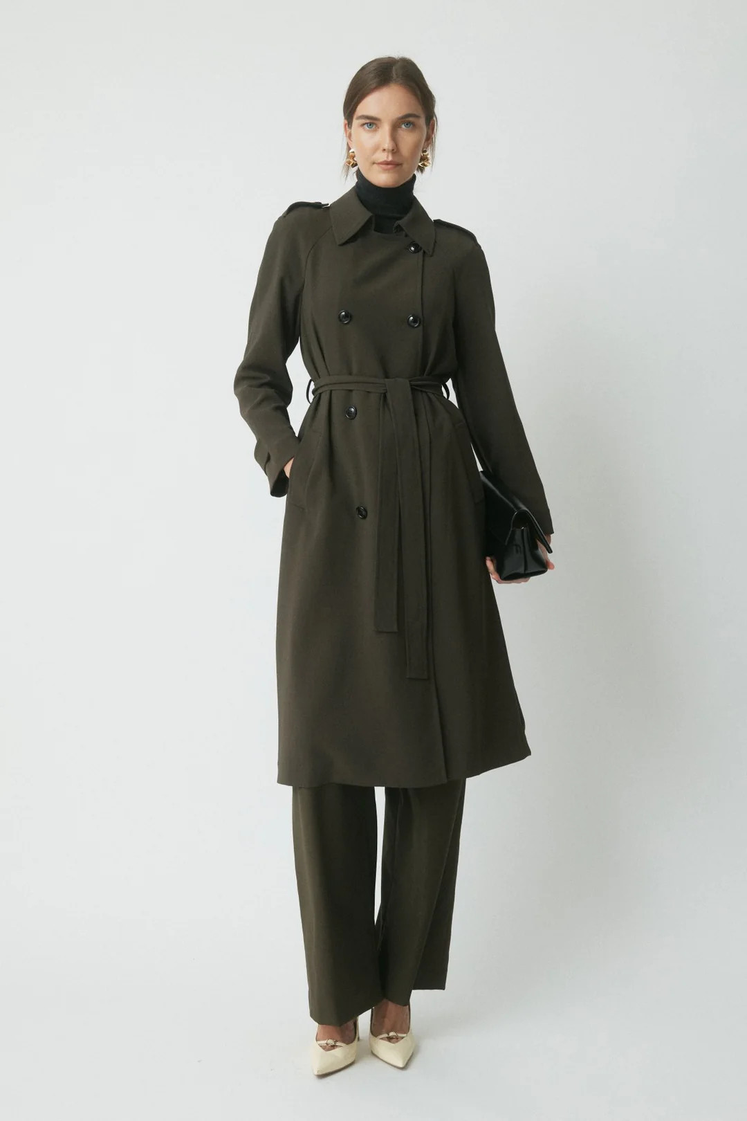 Fynn Trench Coat - Dark Olive | Perri Cutten