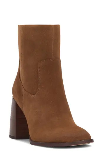 Vince Camuto Dayana Block Heel Bootie in Burnt Sugar Verona at Nordstrom Rack, Size 9 | Nordstrom Rack