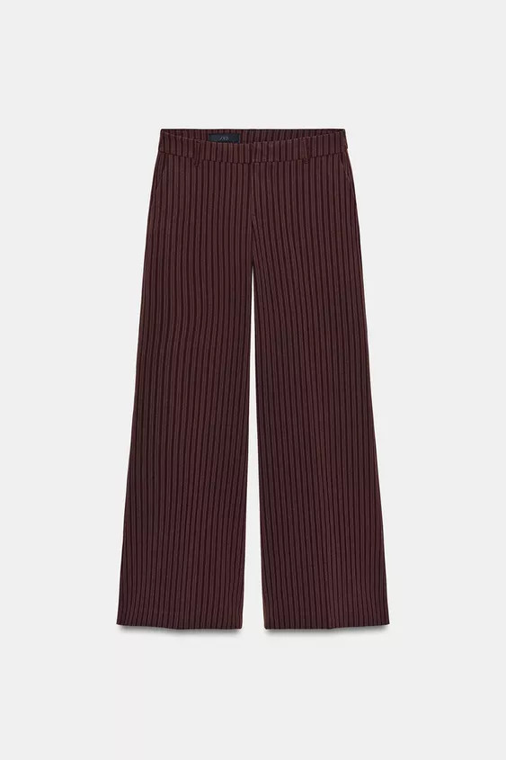 LOW-RISE STRIPED FLARE TROUSERS | Zara UK