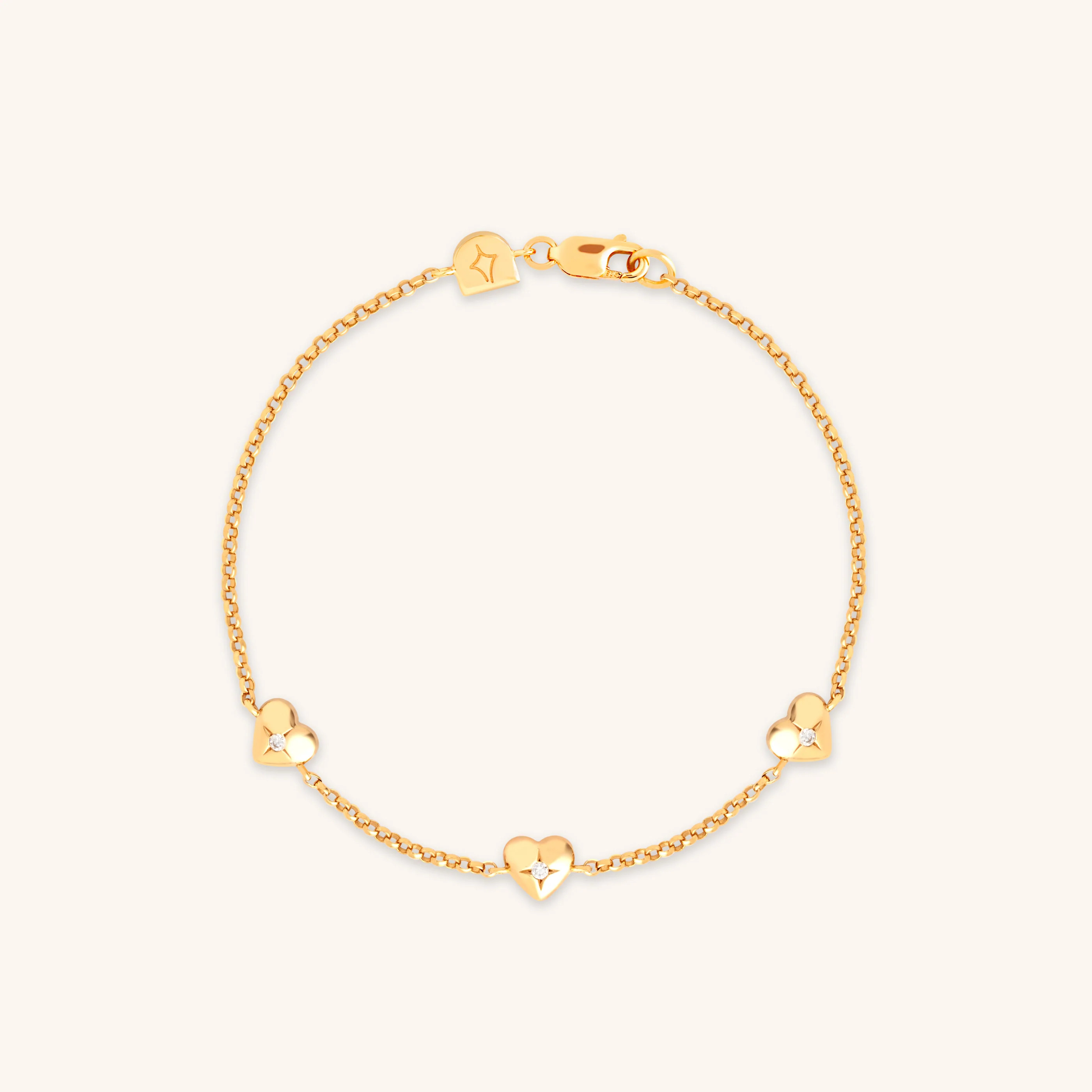 Heart Charm Bracelet in Gold | Astrid and Miyu