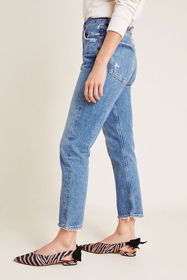 AGOLDE Riley Ultra High-Rise Cropped Straight Jeans | Anthropologie (US)