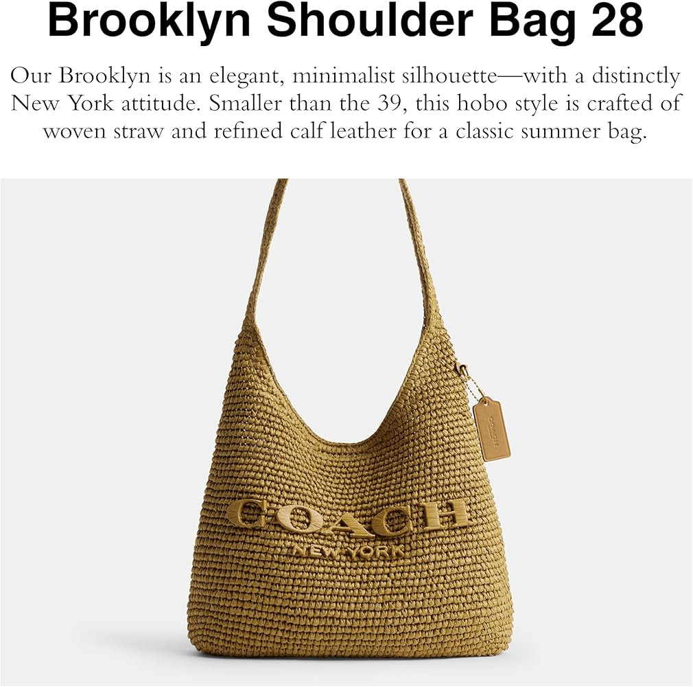 COACH Brooklyn Shoulder Bag 28 in Straw | Amazon (US)