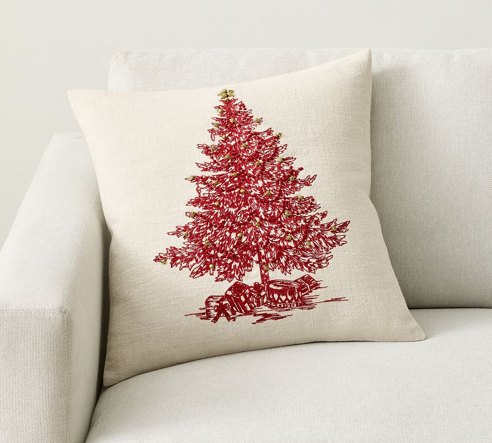 Fraiser Tree Embroidered Pillow | Pottery Barn (US)