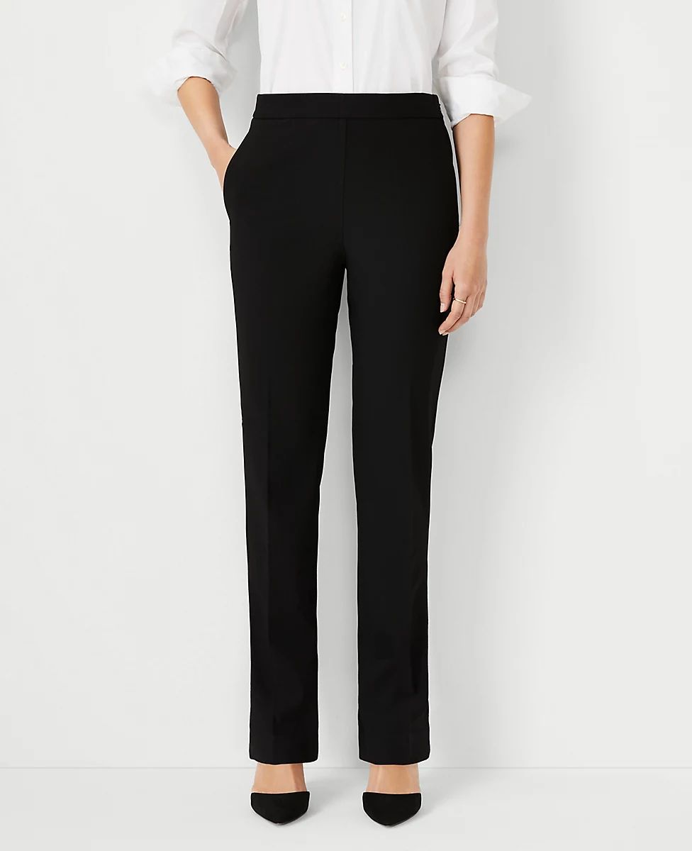 The Side-Zip Straight Pant in Bi-Stretch | Ann Taylor (US)