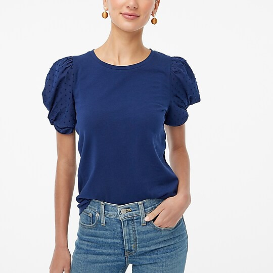 Clip-dot tie-sleeve top | J.Crew Factory