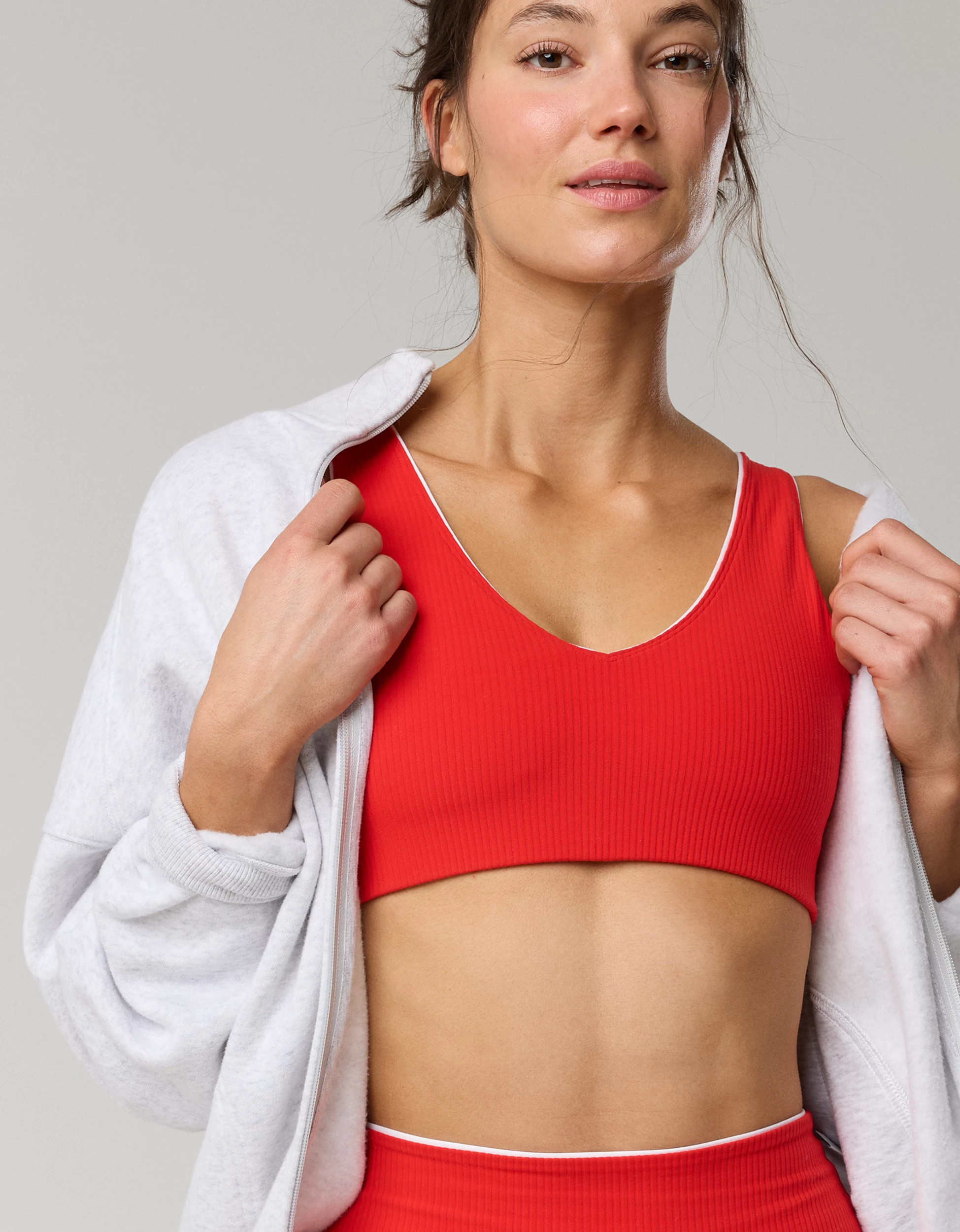 OFFLINE By Aerie Real Me XTRA Rib Piping Sports Bra | Aerie