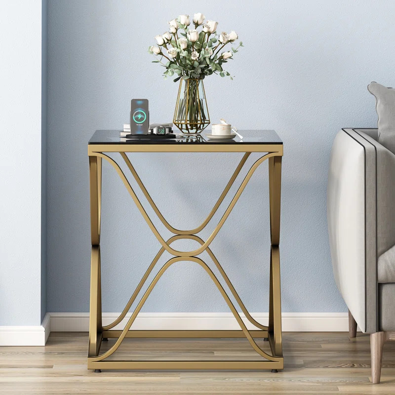 Rodrekus Glass Frame End Table | Wayfair North America