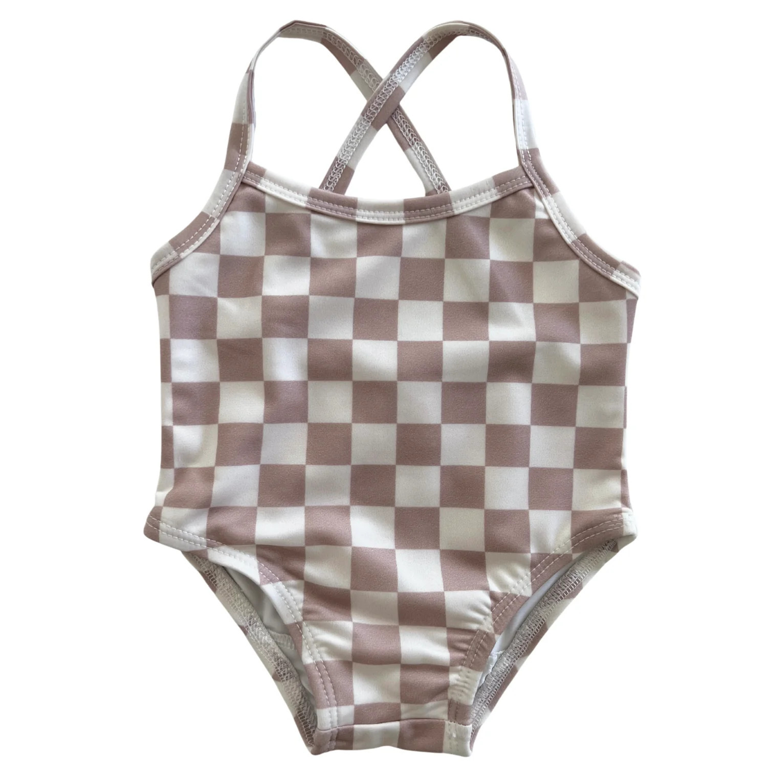 Tiramisu Checkerboard / Marina Swimsuit / UPF 50+ | SpearmintLOVE