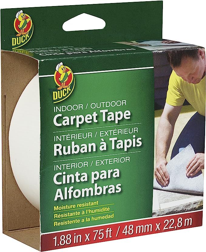 Duck Brand 442062 Indoor/Outdoor Carpet Tape, 1.88-Inch x 75 Feet, Single Roll,White | Amazon (US)