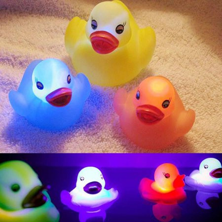 Baywell 6pcs Baby Bath Light Up Toys Floating Rubber Duck Toys for Toddlers Boys Girls LED Light in  | Walmart (US)