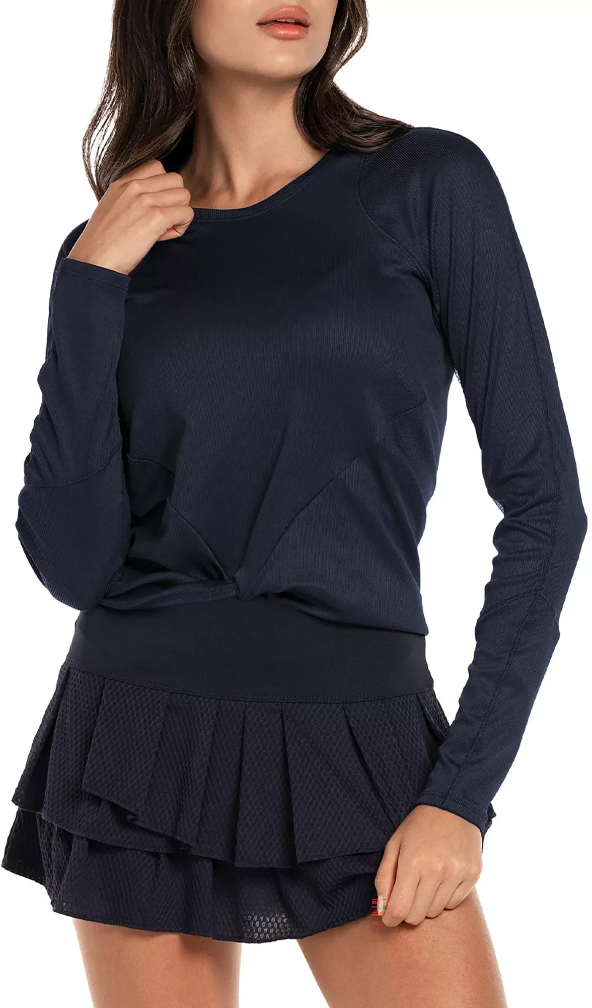 Lucky In Love Women's Wrap It Up Long Sleeve Tennis Shirt, Large, Midnight | DICK'S Sporting Goods