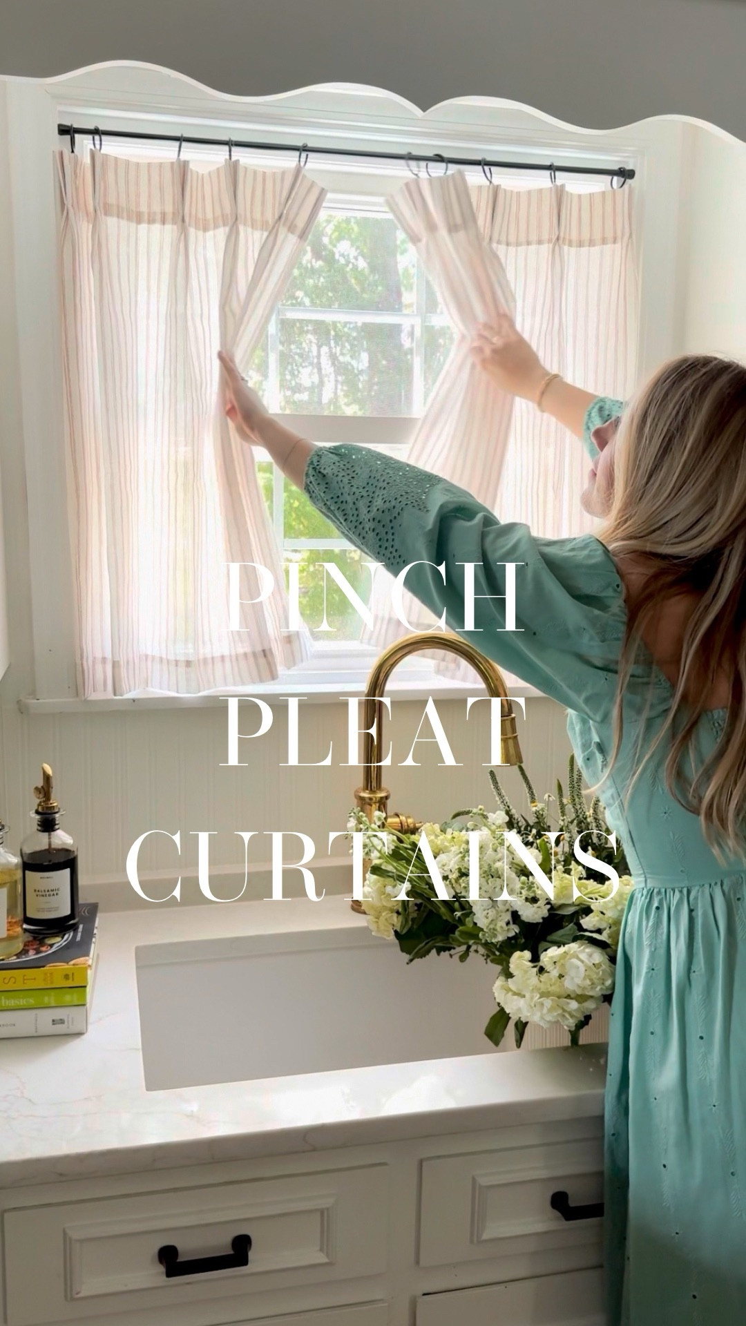 Pinch pleat curtains from Amazon. 

Featured: 

• Cafe curtain in striped beige
• Velvet curtain in champagne ivory (blackout)
• Linen blend curtain in Chambray (blackout)
• Linen blend curtain in Neutral (blackout)
• Linen blend floral in Beige White with DIY added blackout lining 

ALL UNDER $100! #amazonhome #designerstyle #curtains 

#LTKStyleTip #LTKHome #LTKFindsUnder100